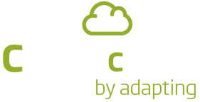 logo cbox cloud by adapting (blanco)